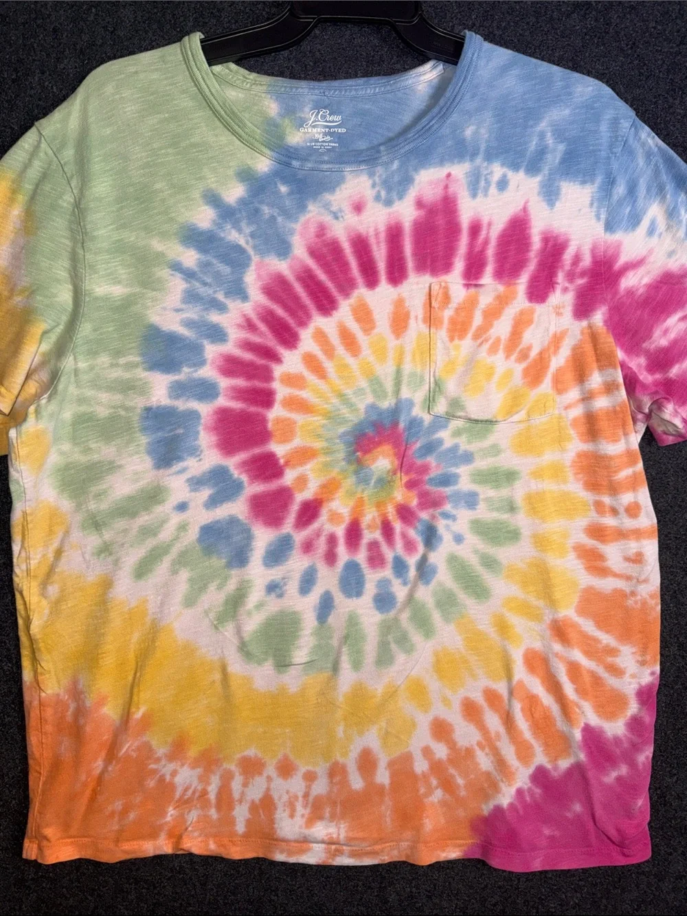 J. Crew Women's Multicolor Tie-Dye Short Sleeve Pocket Tee